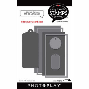 Photoplay Say it With Stamps Die Set - Stitched Frames Etched Dies (SIS2376)