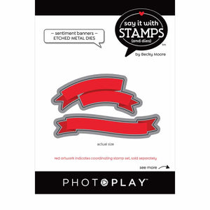 Photoplay Say It With Stamps Photopolymer Stamp & Die Set Banner Sentiments (SIS2669/2670)