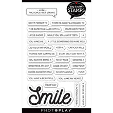 Load image into Gallery viewer, Photoplay Say It With Stamps Photopolymer Stamp &amp; Die Set Smile (SIS2681/2682)

