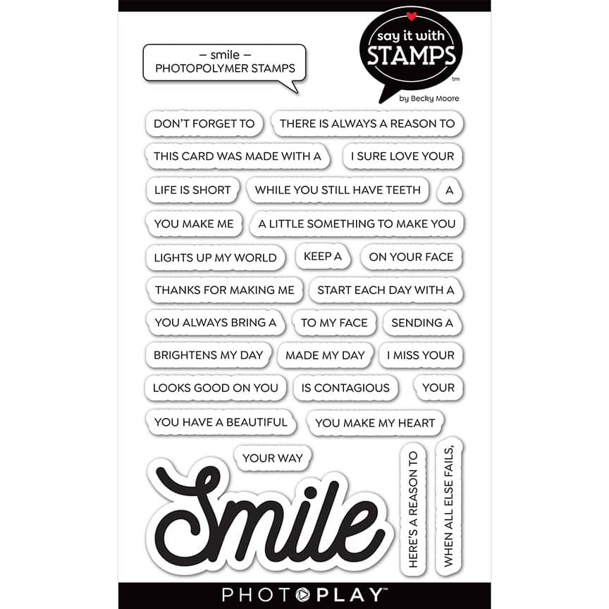 Photoplay Say It With Stamps Photopolymer Stamp & Die Set Smile (SIS2681/2682)