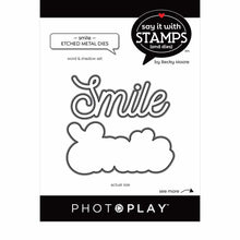 Load image into Gallery viewer, Photoplay Say It With Stamps Photopolymer Stamp &amp; Die Set Smile (SIS2681/2682)
