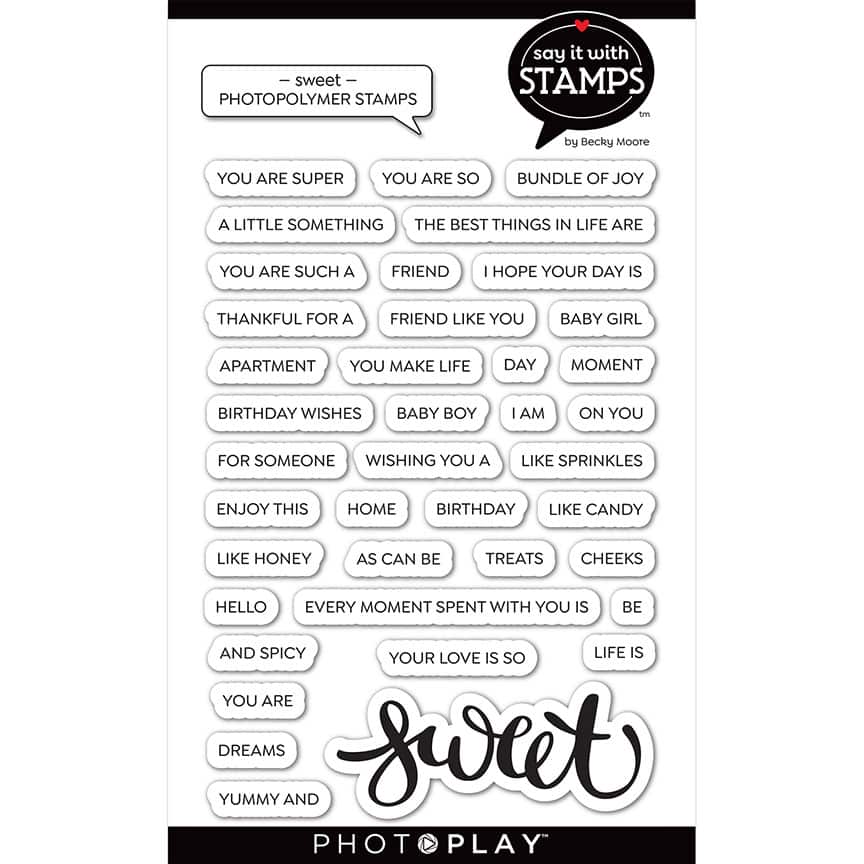 Photoplay Say It With Stamps Photopolymer Stamp & Die Set Sweet (SIS2683/2684)
