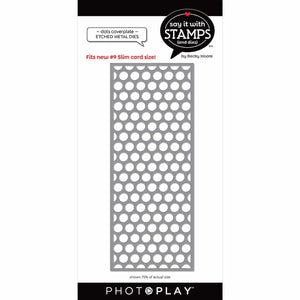 Photoplay Say it with Stamps Etched Metal Dies Square Dots Coverplate #9 Slimline (SIS2701)