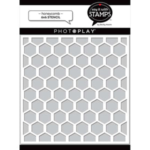 Photoplay Say It With Stamps 6x6 Stencil Honeycomb (SIS2711)