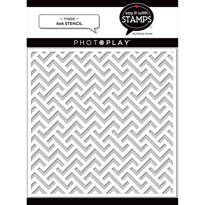 Photoplay Say It With Stamps 6x6 Stencil Maze (SIS2714)