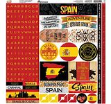 Reminisce Scrapbook Paper - 12" x 12" - Spain - Die Cut Stickers (SPA-100)