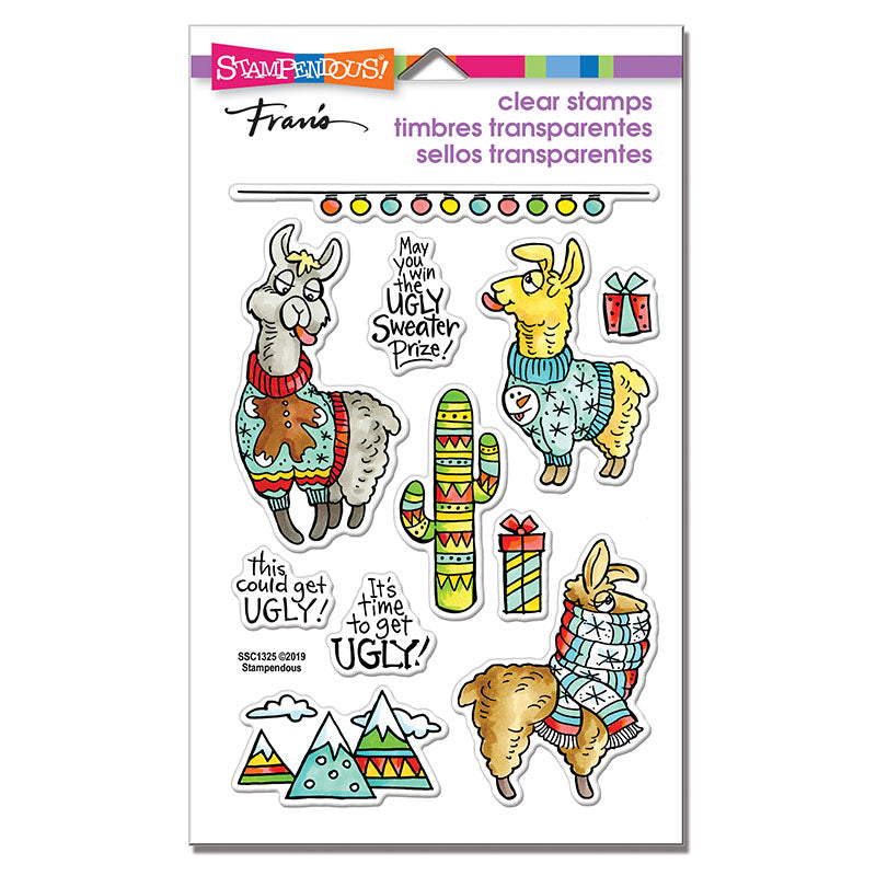 Stampendous Fran's Perfectly Clear Stamps Llama Sweaters (SSC1325)