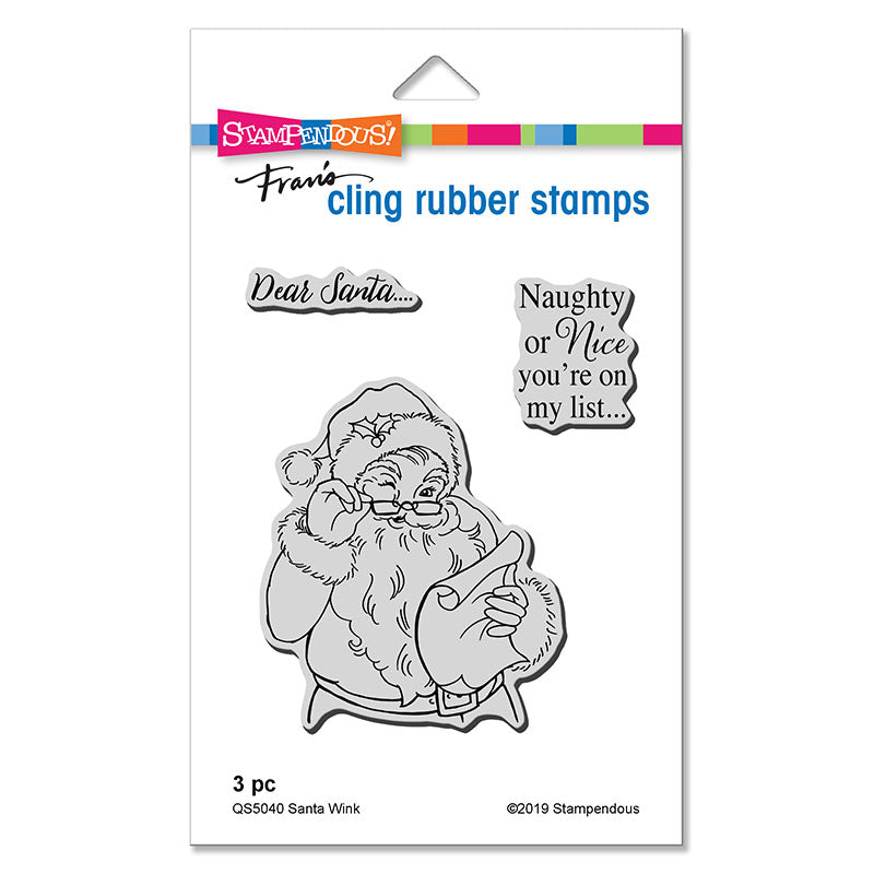 Stampendous Fran's Cling Rubber Stamps- Santa Wink (QS5040) – Everything  Mixed Media