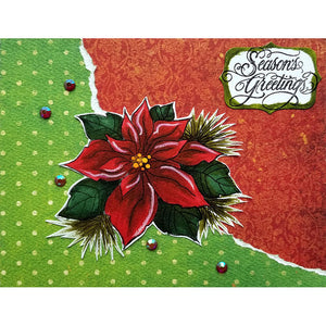 Stampendous! Fran's Cling Rubber Stamps Poinsettia Greetings (QS5042)