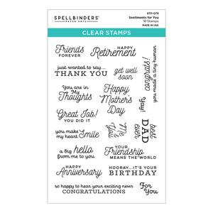 Spellbinders Paper Arts Clear Stamp Sentiments for You (STP-079)