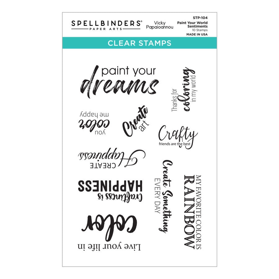 Spellbinders Paper Arts Clear Stamp Paint Your World Sentiments (STP-104)