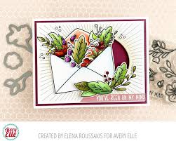 Avery Elle Photopolymer Clear Stamp & Die Set Sending Flowers (D-20-41)