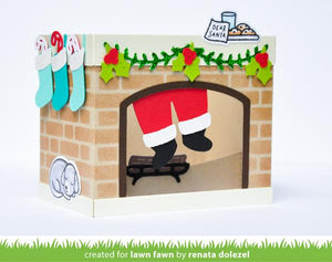 Lawn Fawn Lawn Cuts Custom Craft Dies - Shadow Box Card Fireplace Add-On (LF2437)