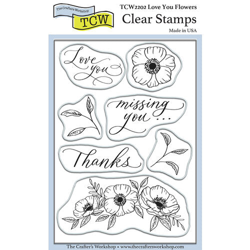 The Crafter's Workshop Clear Stamp Set Love You Flowers (TCW2202)