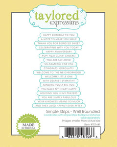 taylored expressions Simple Strips Well Rounded Die (TE1441)