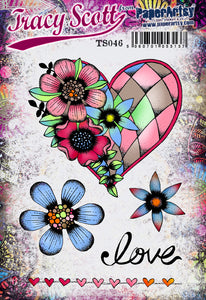 PaperArtsy Rubber Stamp Set Hearts designed by Tracy Scott (TS046)