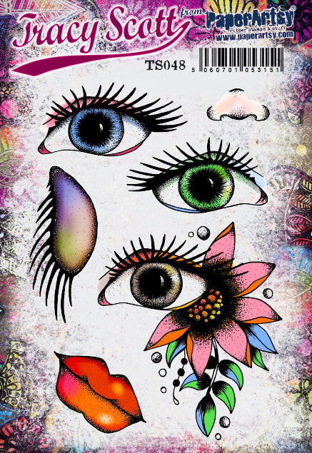 PaperArtsy Rubber Stamp Set Eyes designed by Tracy Scott (TS048)