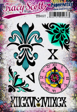 Load image into Gallery viewer, PaperArtsy Rubber Stamp Set Damask &amp; Fleur De Lis designed by Tracy Scott (TS057)

