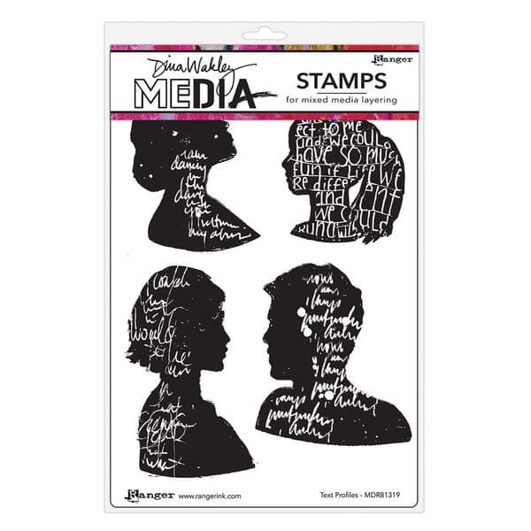 Dina Wakley Media Stamp Text Profiles (MDR81319)