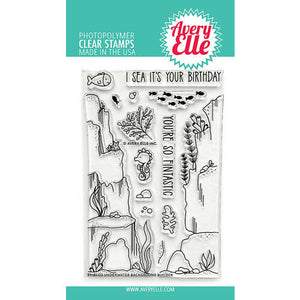 Avery Elle Photopolymer Clear Stamps Underwater Background Builder (ST-21-03)