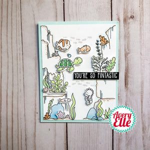 Avery Elle Photopolymer Clear Stamps Underwater Background Builder (ST-21-03)