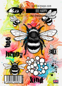 Visible Image Clear Photopolymer Stamps Bee Happy (VIS-BEH-01)