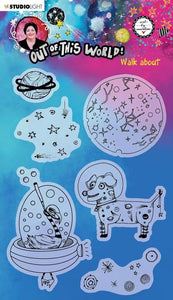 Art by Marlene Out of this World Clear Stamp Set Walk About (ABM-OOTW-STAMP69)