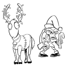 Load image into Gallery viewer, Art Gone Wild! Cling Stamps - Zombie Elf &amp; Reindeer (L-2804)

