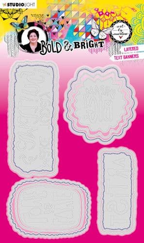 Art by Marlene Bold & Bright Collection Die Set Layered Text Banners