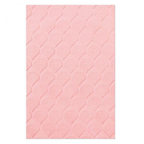 Sizzix Multi-Level Textured Impressions Embossing Folder Fan Tiles (665746)