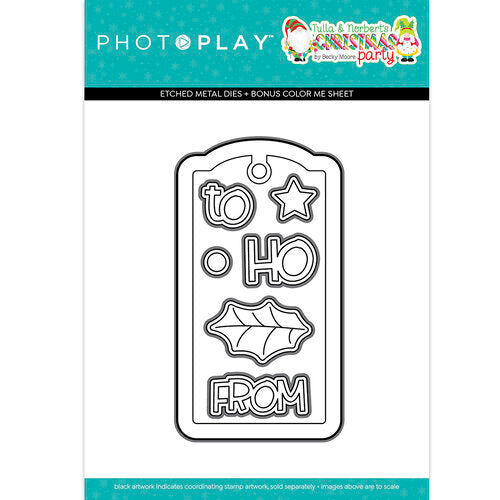 Photoplay Paper Tulla & Norbert's Christmas Party Tag Etched Die (CHP2929)