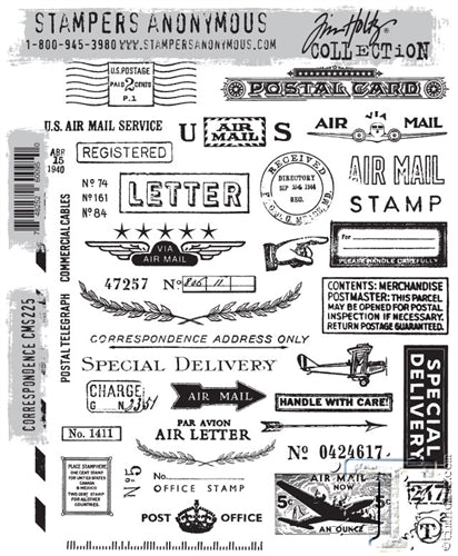 Tim Holtz Stamps: Correspondence CMS225