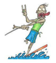 Load image into Gallery viewer, Art Gone Wild Cling Stamps Waterskiing Zombie (AGC1-2857)
