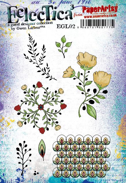 PaperArtsy Eclectica3 Rubber Stamp Set Florals designed by Gwen Lafleur (EGL02)