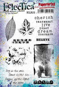 Paper Artsy Eclectica3 Rubber Stamp Set Cherise Yesterday by Lin Brown (ELB31)