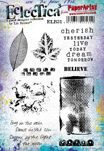 Paper Artsy Eclectica3 Rubber Stamp Set Cherise Yesterday by Lin Brown (ELB31)