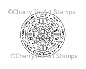 Cherry Pie Art Stamps Wheel of the Year Pagan Year Calendar (Q534)