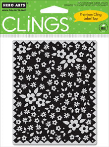 Hero Arts Clings Repositionable Rubber Stamps Fabric with Flowers (CG247)