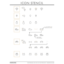 Load image into Gallery viewer, InkByJeng Bullet Journal Stencil Icon Stencil (60969)
