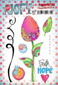 PaperArtsy Rubber Stamp Set Faith Hope Love designed by Jo Firth-Young (JOFY53)