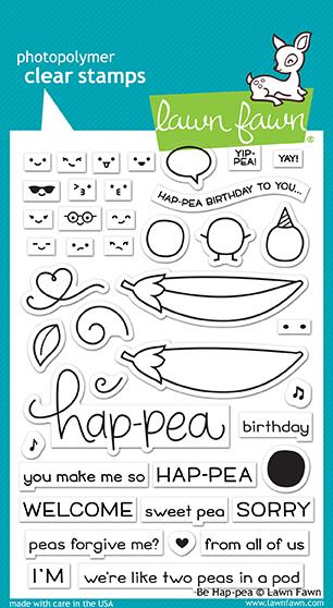 Lawnfawn Photopolymer Clear Stamps - Be Hap-pea (LF1890)