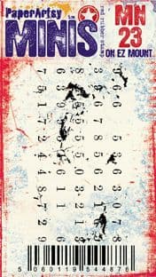PaperArtsy Minis Red Rubber Stamp on EZ Mount Grungy Numbers (MN23)