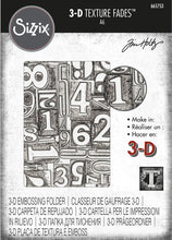 Load image into Gallery viewer, Sizzix 3-D Texture Fades Embossing Folder Numbered by Tim Holtz (665753)
