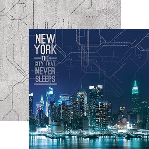Paper House Productions NYC Collection 12x12 Scrapbook Paper City Lights (P-2035)