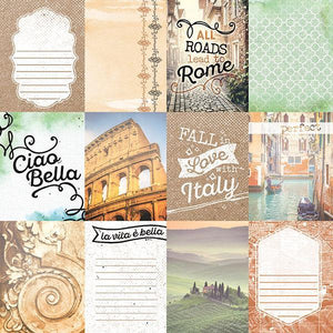 Paper House Productions 12x12 Scrapbook Paper -  Italian Tags (P-2068)
