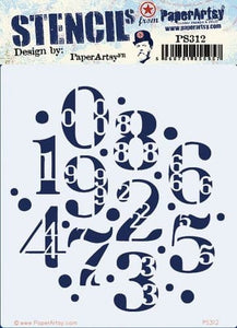 PRE-ORDER PaperArtsy Stencil Numbers (PS312)