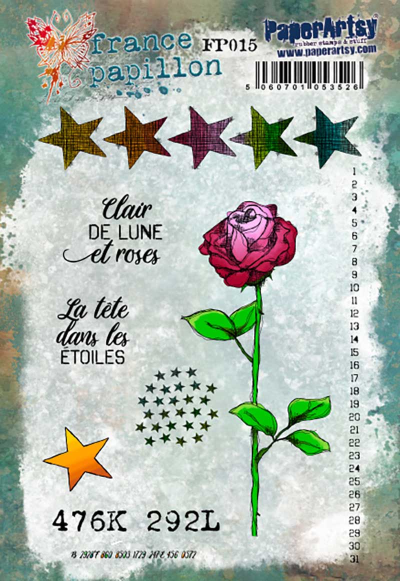 PaperArtsy Stamp Set Et Rose designed by France Papillon (FP015)