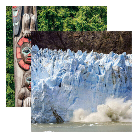 Reminisce Alaska Cruise Collection 12x12 Scrapbook Paper Calving Glacier (ALC-003)