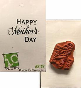 Impression Obsession Rubber Stamps Happy Mother's Day (A5137)