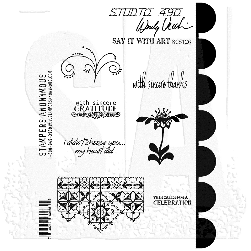 Wendy Vecchi Studio 490 Cling Stamp Set Say It With Art (SCS126)